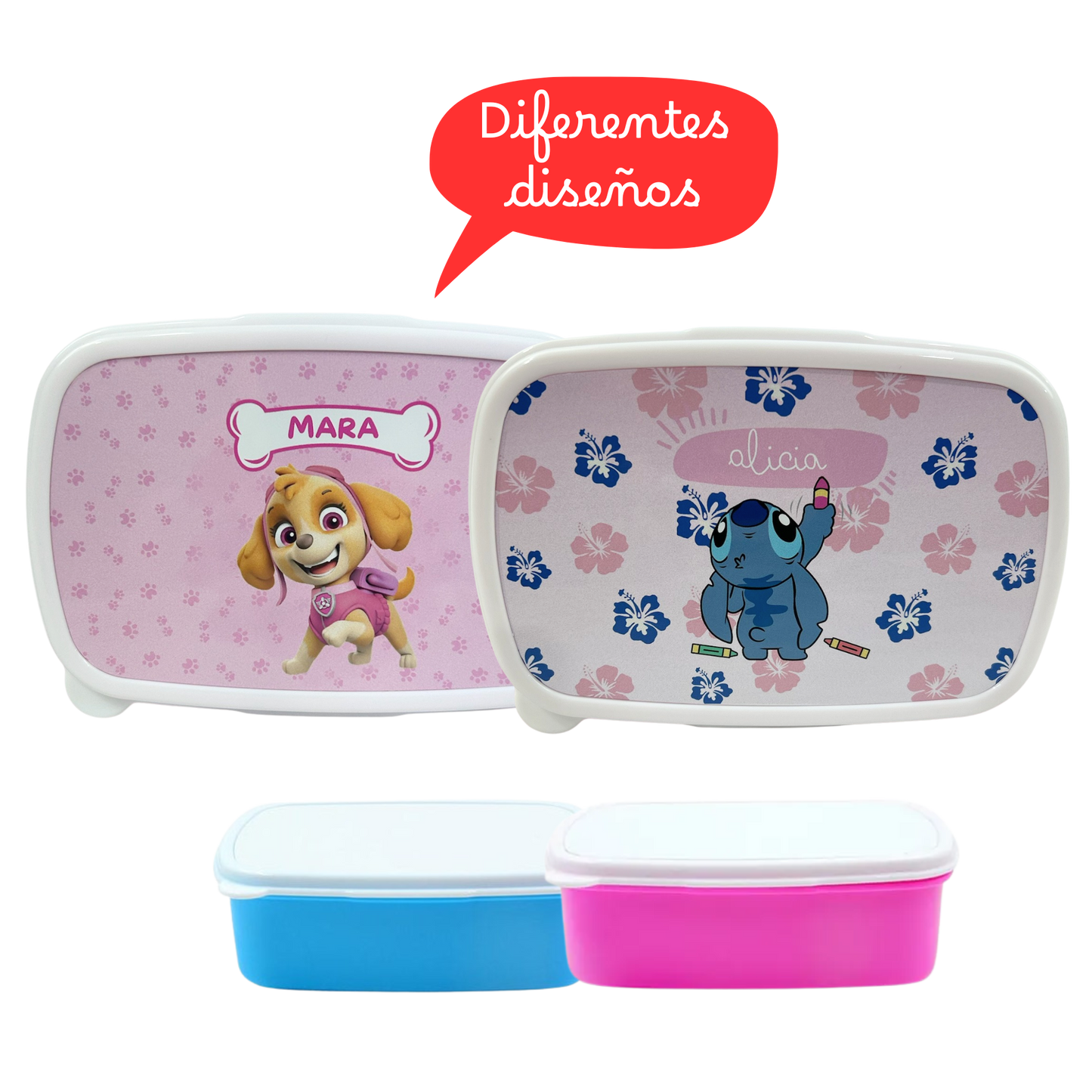 Fiambrera Infantil Personalizada - Personaje y Nombre
