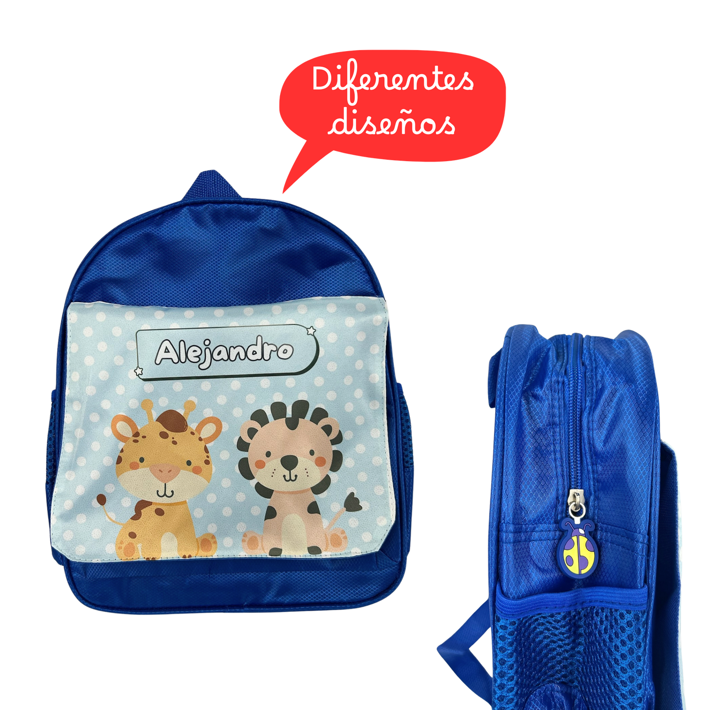 Mochila infantil personalizada - Animalito y Nombre