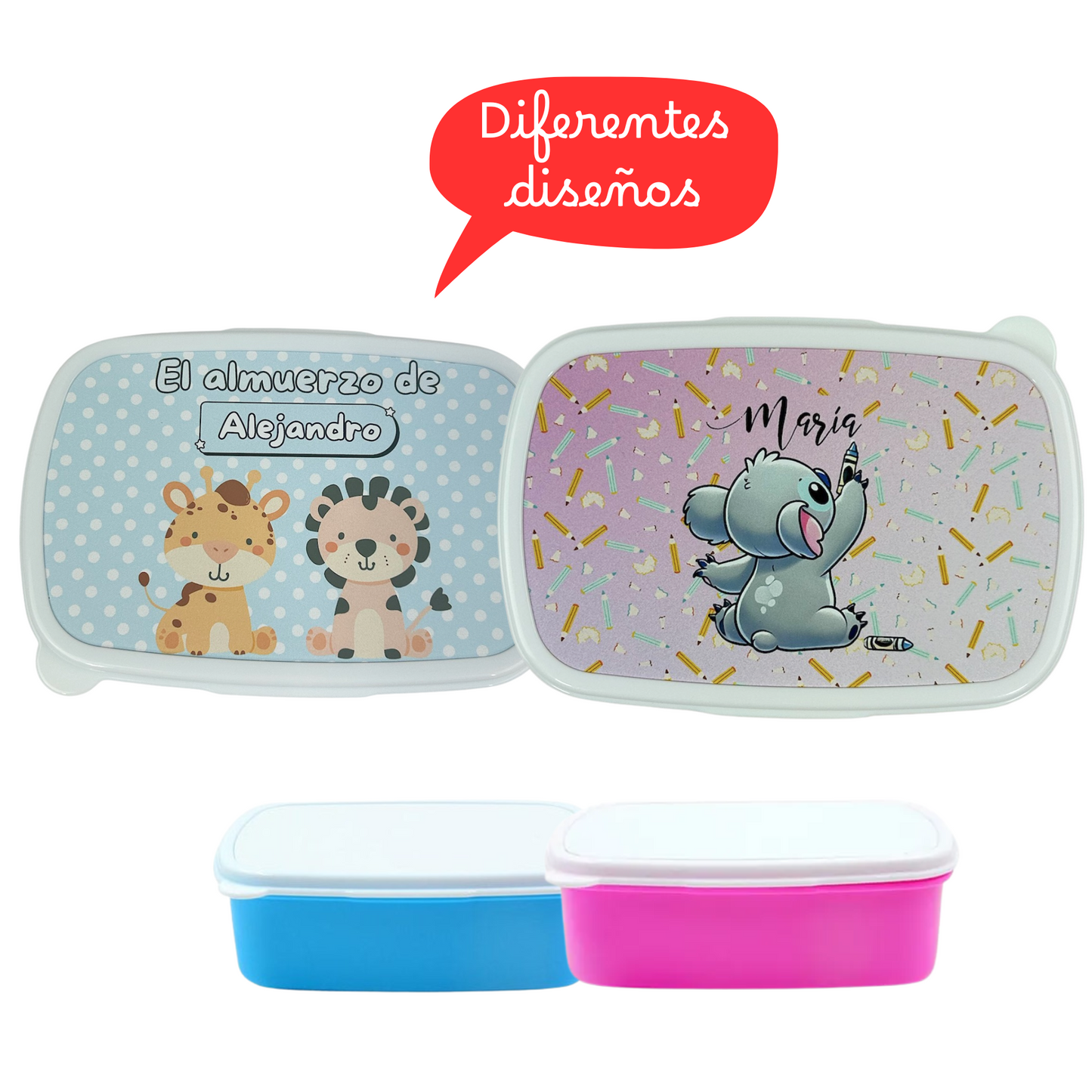 Fiambrera Infantil Personalizada - Animalito y Nombre