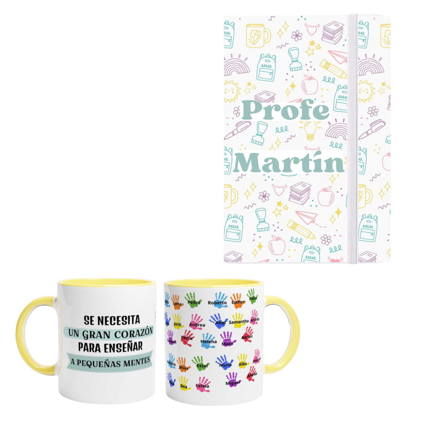 Pack para profesores taza y libreta - Personalizado