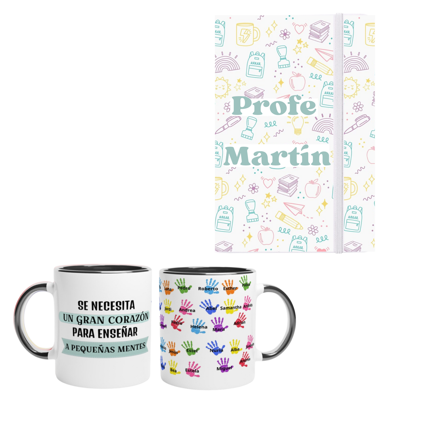 Pack para profesores taza y libreta - Personalizado