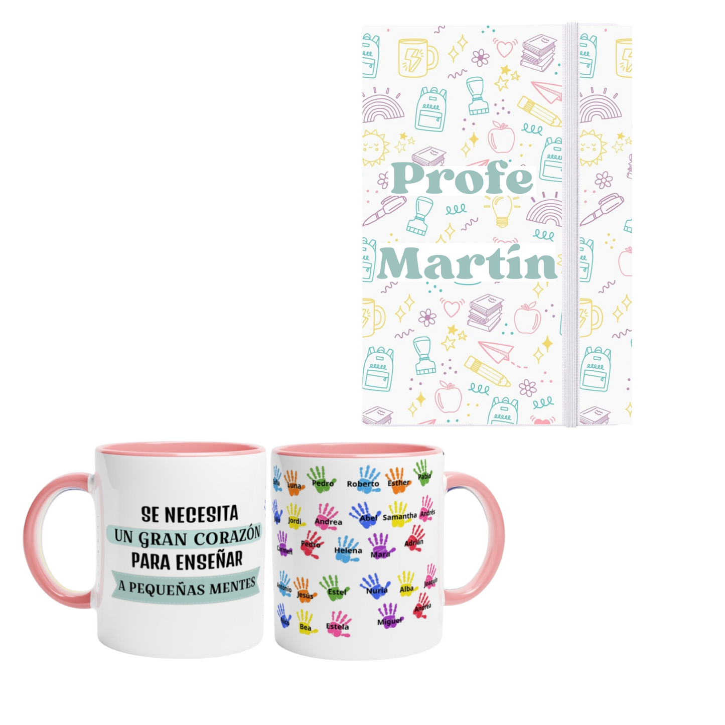Pack para profesores taza y libreta - Personalizado