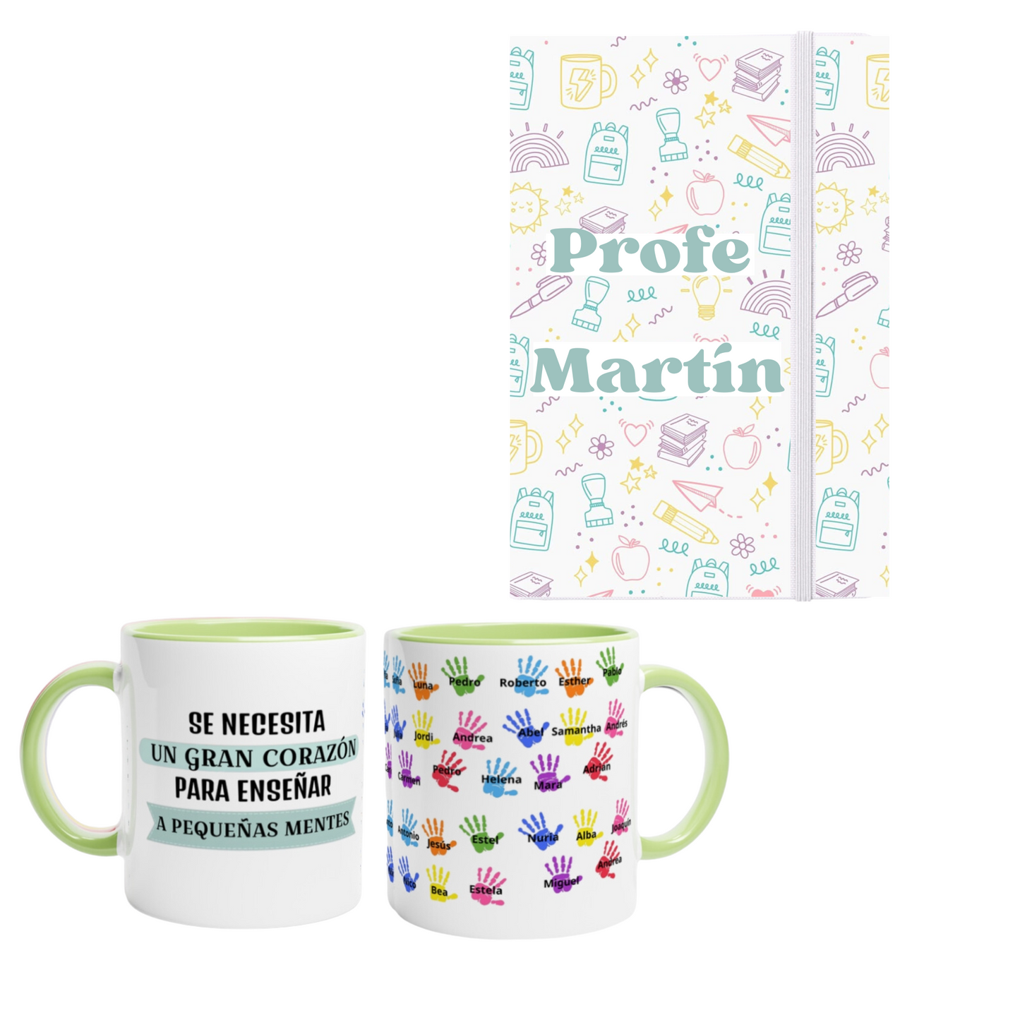 Pack para profesores taza y libreta - Personalizado