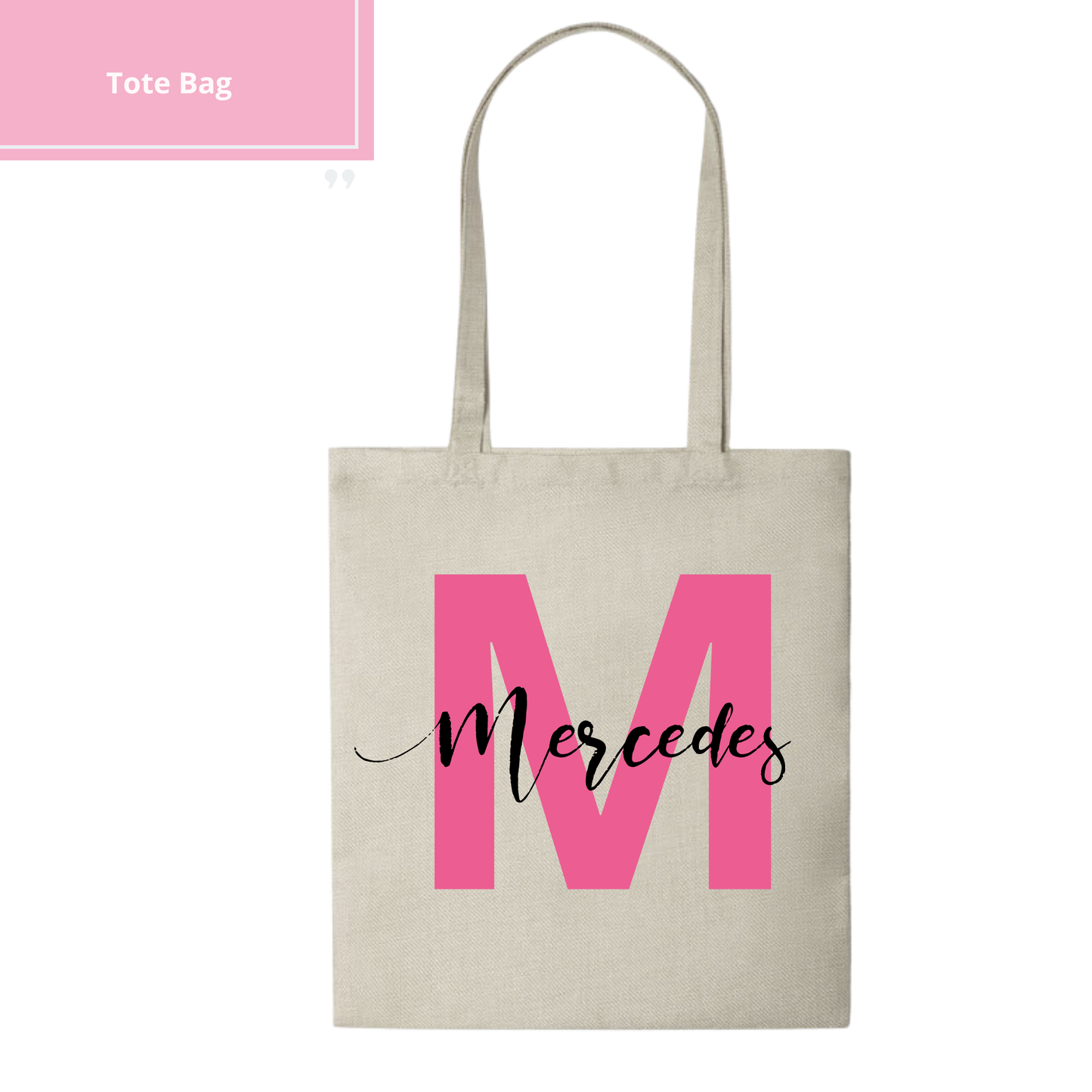 Tote Bag Personalizada - Inicial con nombre