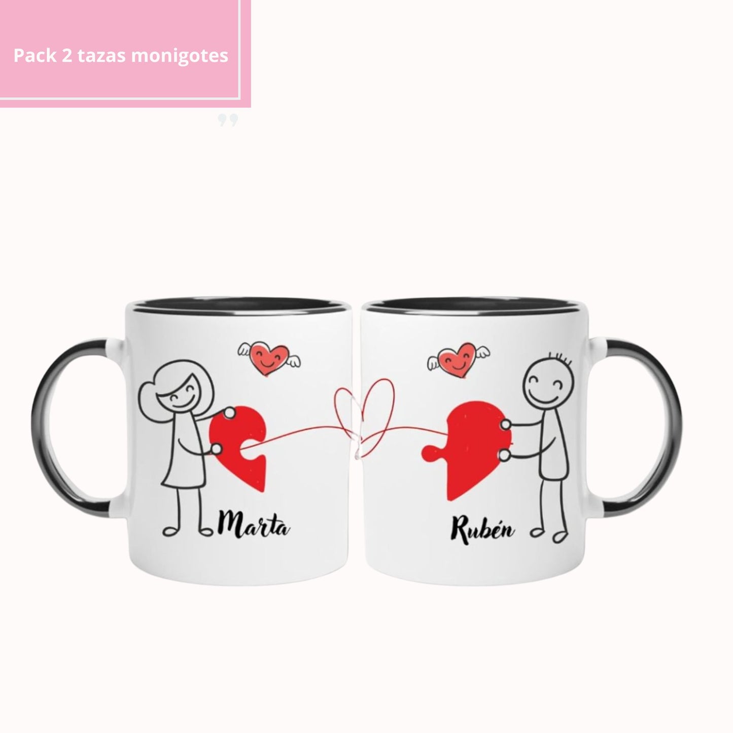 Pack 2 tazas hilo rojo - Monigotes