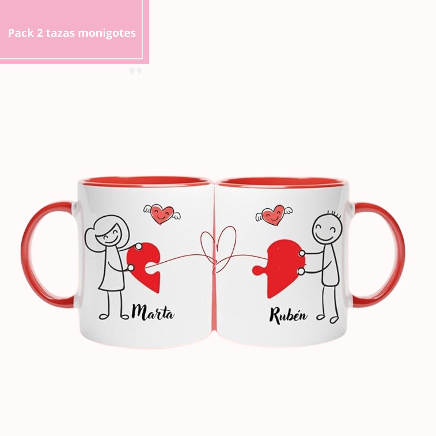 Pack 2 tazas hilo rojo - Monigotes