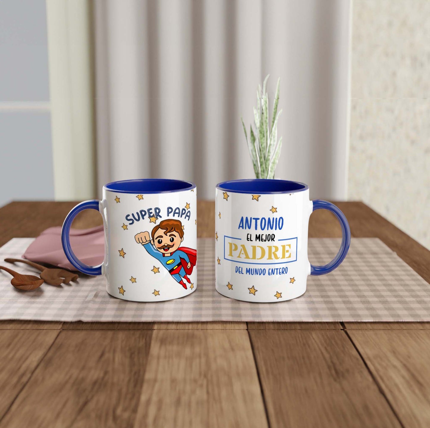 Taza Super Papá Personalizada con nombre
