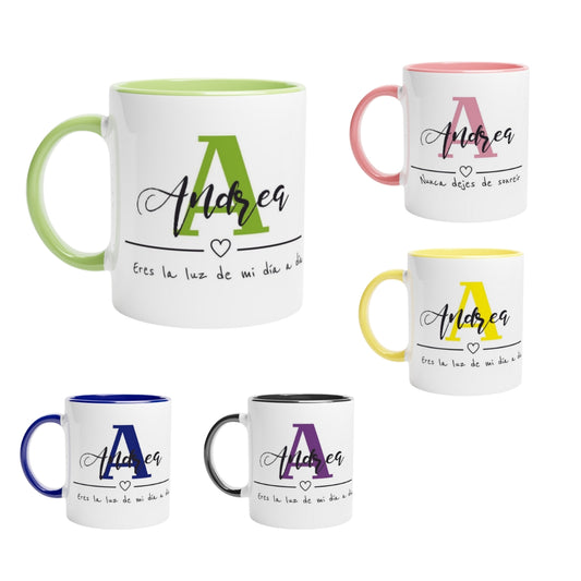 Taza inicial con dedicatoria - Personalizada