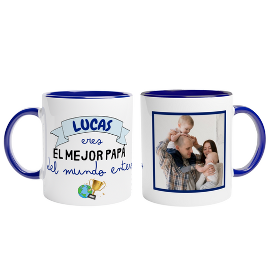 Taza para papá con foto  - El mejor padre del mundo Personalizada