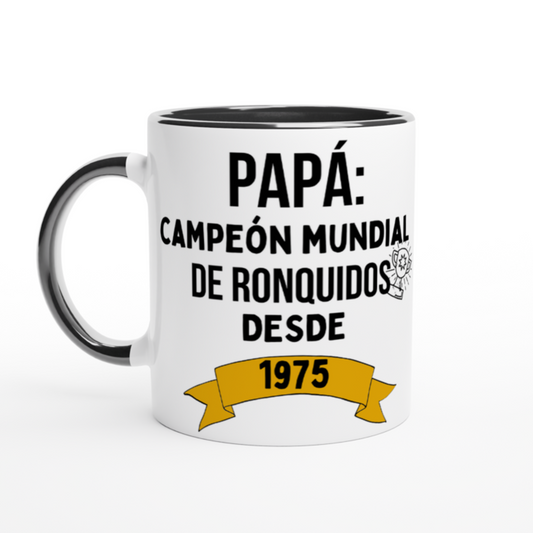 Taza para papá - Campeón de ronquidos personalizada