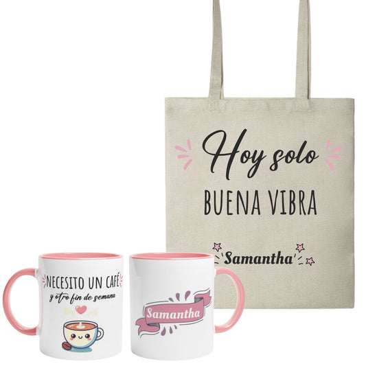 Pack Taza y Tote Bag Rutina - Personalizada
