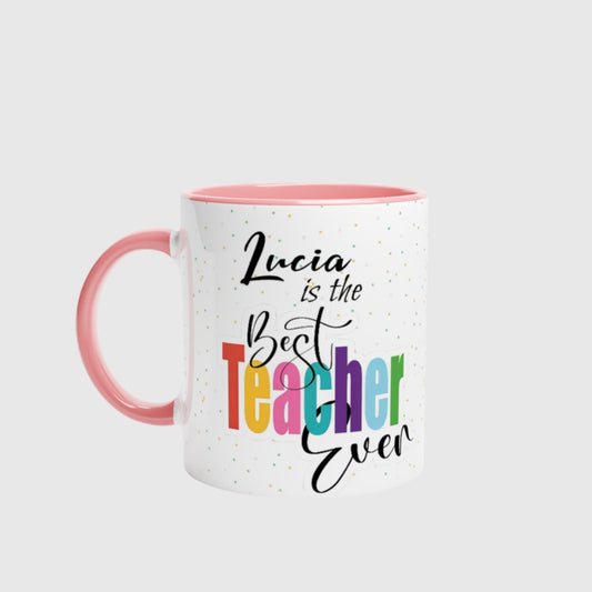 Taza Best Teacher Ever - Personalizada