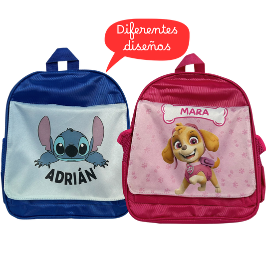 Mochila infantil personalizada - Personaje y Nombre