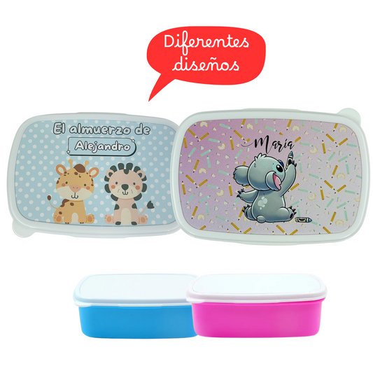 Fiambrera Infantil Personalizada - Animalito y Nombre