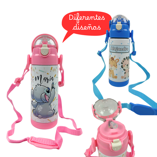 Botella Infantil Personalizada - Animalito y Nombre