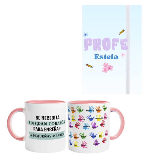 Pack para profesores taza y libreta - Personalizado