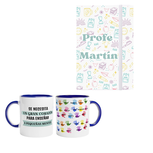 Pack para profesores taza y libreta - Personalizado