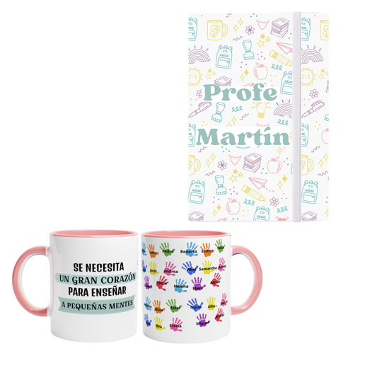 Pack para profesores taza y libreta - Personalizado