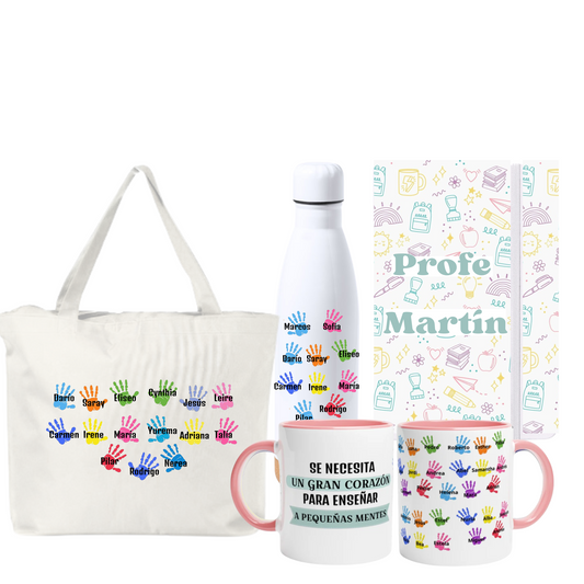 Pack Libreta + Taza + Botella + Bolso - Profes