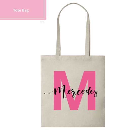 Tote Bag Personalizada - Inicial con nombre