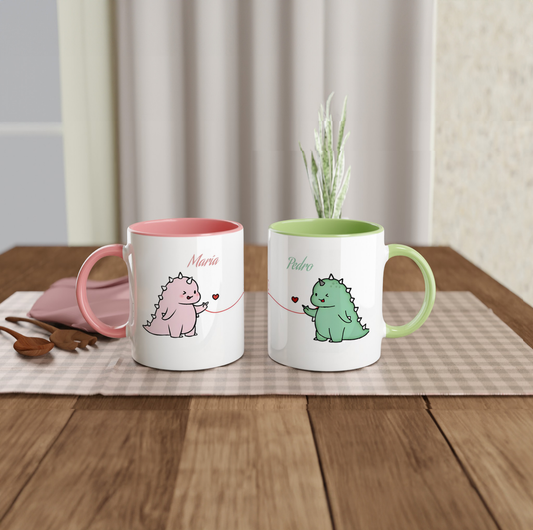 Pack 2 tazas hilo rojo Dino - Personalizada