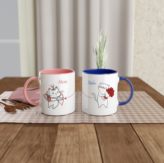 Pack 2 tazas hilo rojo animalitos - Personalizada